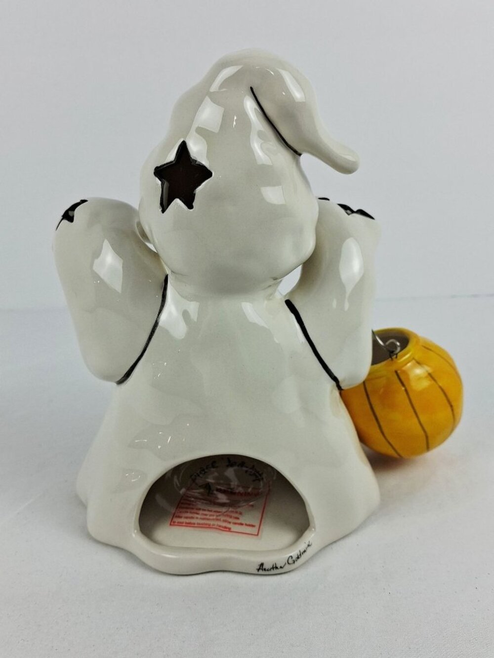 Blue Sky Ceramics Halloween Ghost Jack-O-Lantern Tealight Candle Holder - Picture 6 of 7
